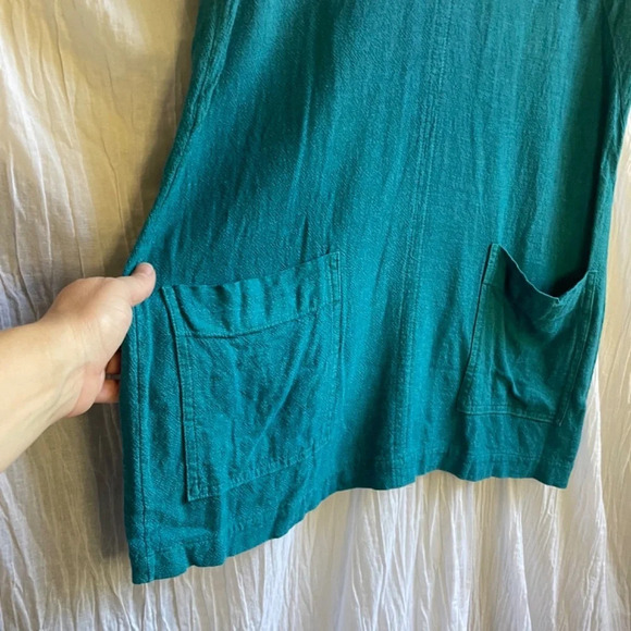 M & S Collection Teal Short Sleeve V-Neck Mini Tunic Dress, 12 - Picture 3 of 7